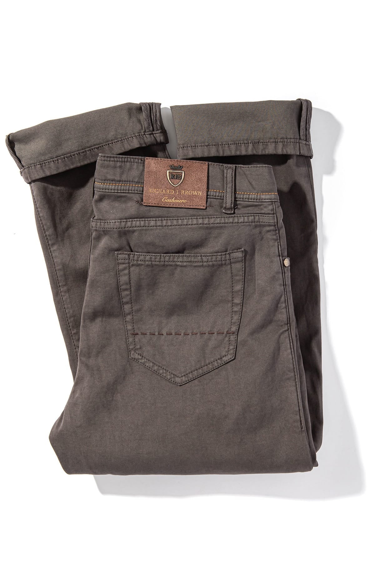 Lawrence Washed Cashmere 5-Pocket In Chocolate - AXEL'S