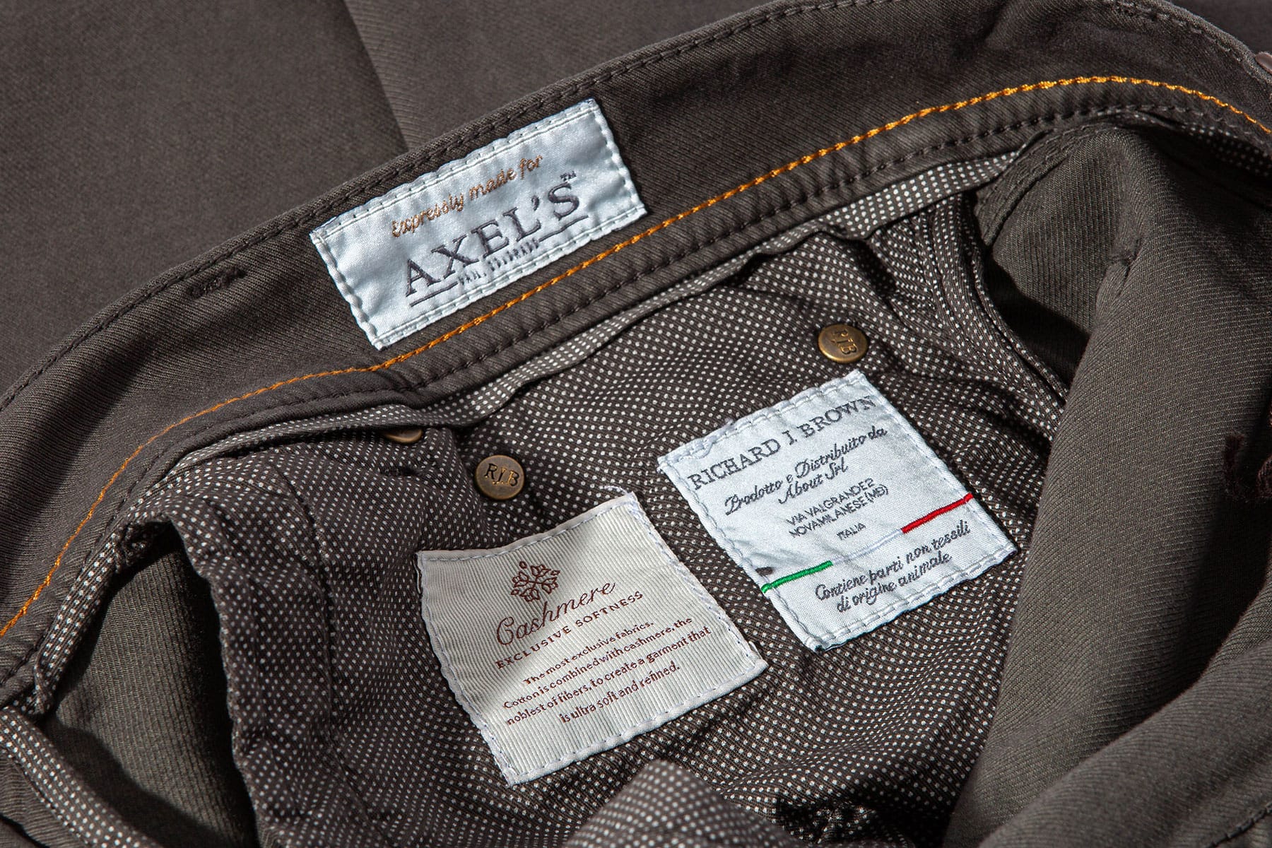 Richard J Brown Lawrence Washed Cashmere 5-Pocket In Chocolate | Mens - Pants - 5 Pocket