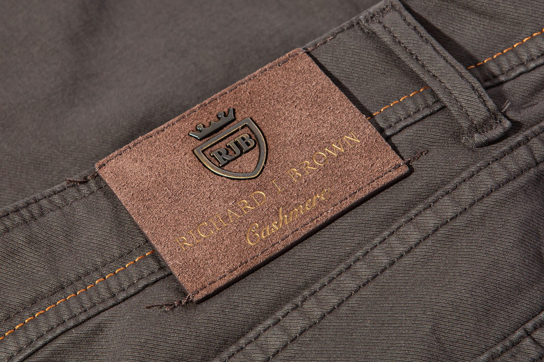 Richard J Brown Lawrence Washed Cashmere 5-Pocket In Chocolate | Mens - Pants - 5 Pocket
