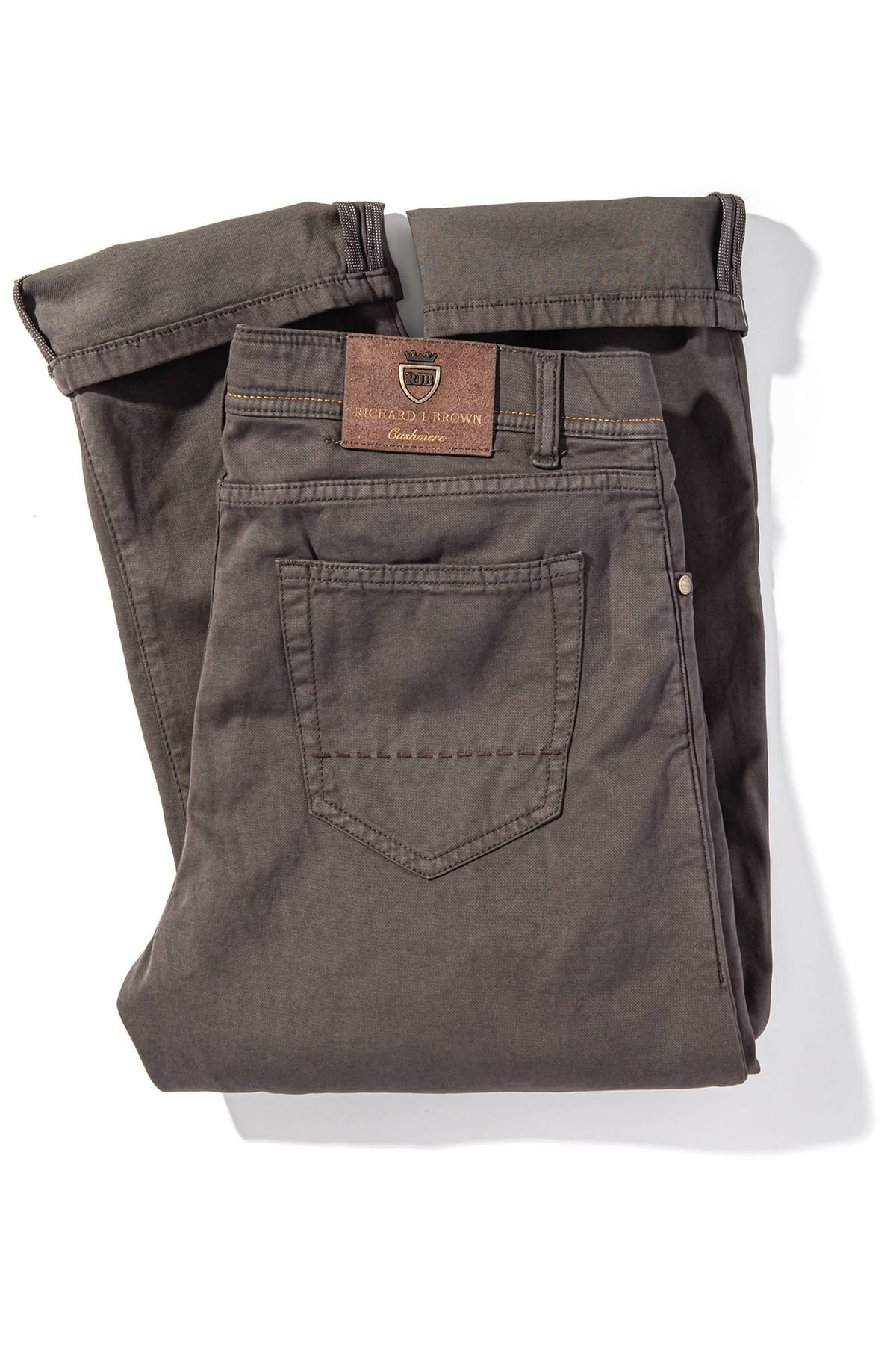 Richard J Brown Lawrence Washed Cashmere 5-Pocket In Chocolate | Mens - Pants - 5 Pocket
