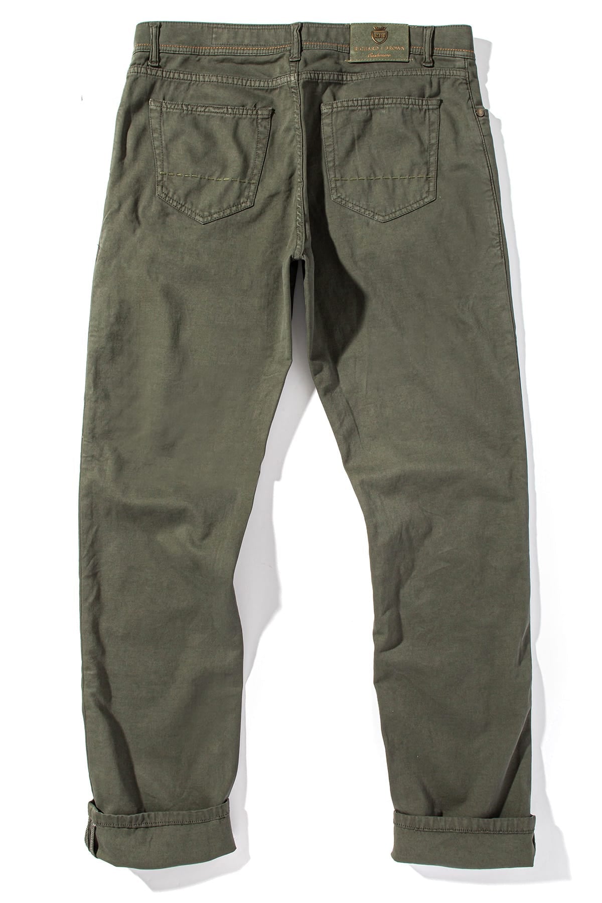 Richard J Brown Lawrence Washed Cashmere 5-Pocket In Dark Green Mens - Pants - 5 Pocket