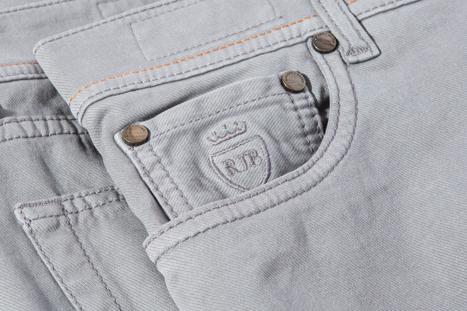 Richard J Brown Lawrence Washed Cashmere 5-Pocket In Grey Mens - Pants - 5 Pocket