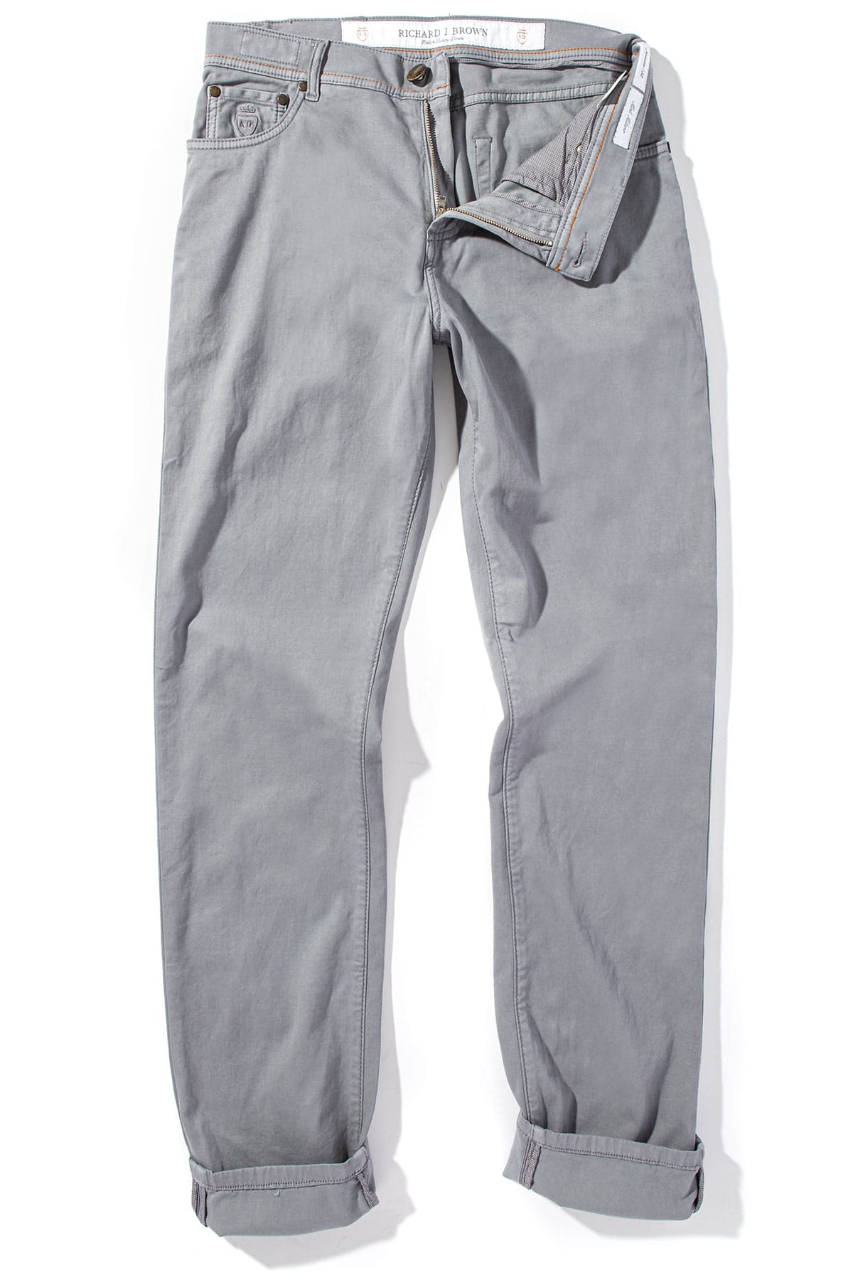 Richard J Brown Lawrence Washed Cashmere 5-Pocket In Grey Mens - Pants - 5 Pocket