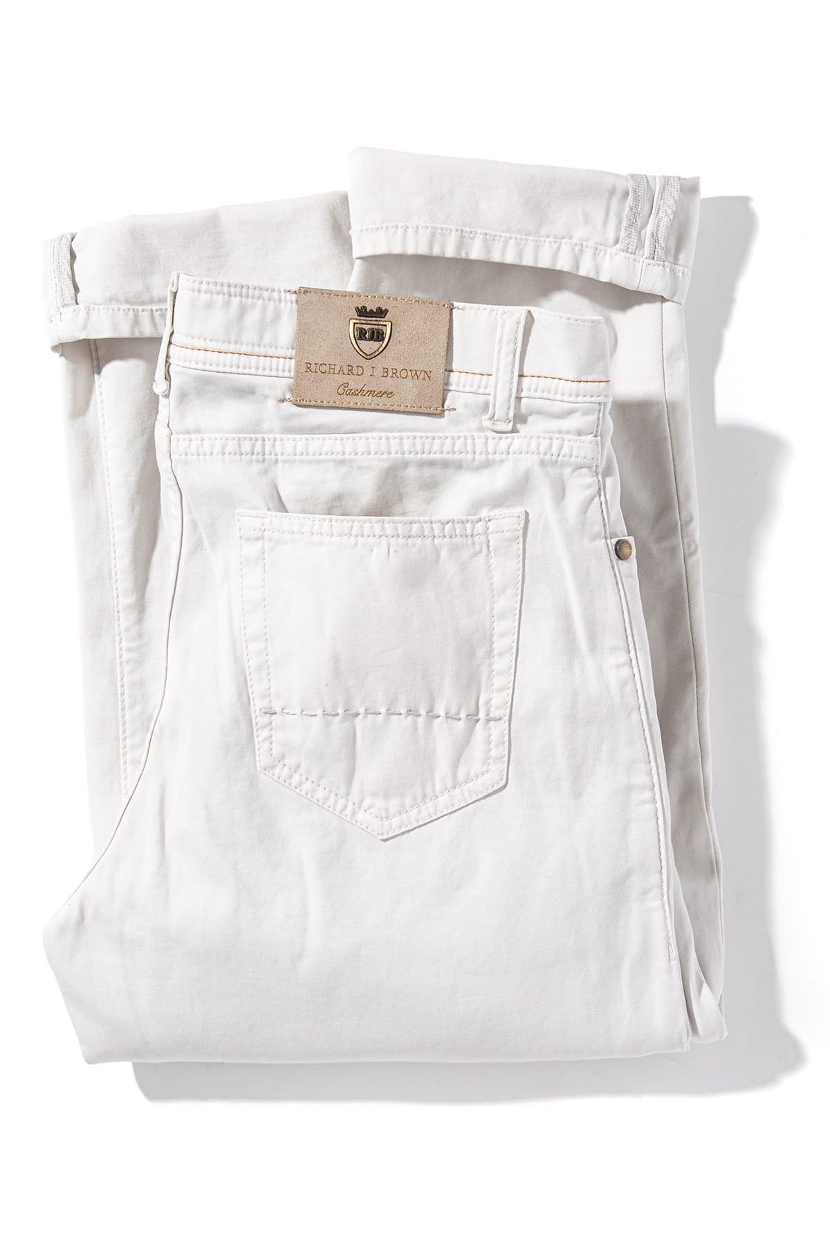 Richard J Brown Lawrence Washed Cashmere 5-Pocket In Sasso Mens - Pants - 5 Pocket