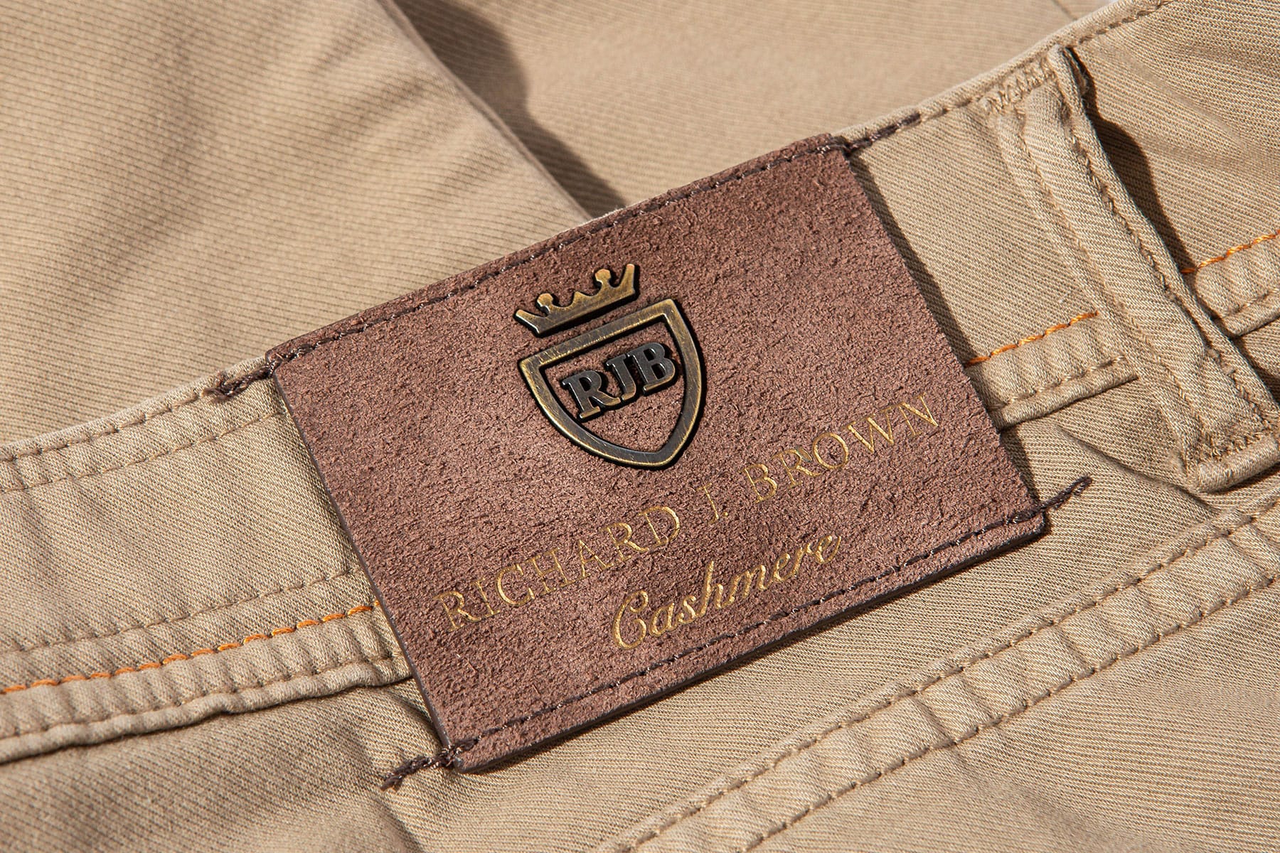 Richard J Brown Lawrence Washed Cashmere 5-Pocket In Tortora Mens - Pants - 5 Pocket