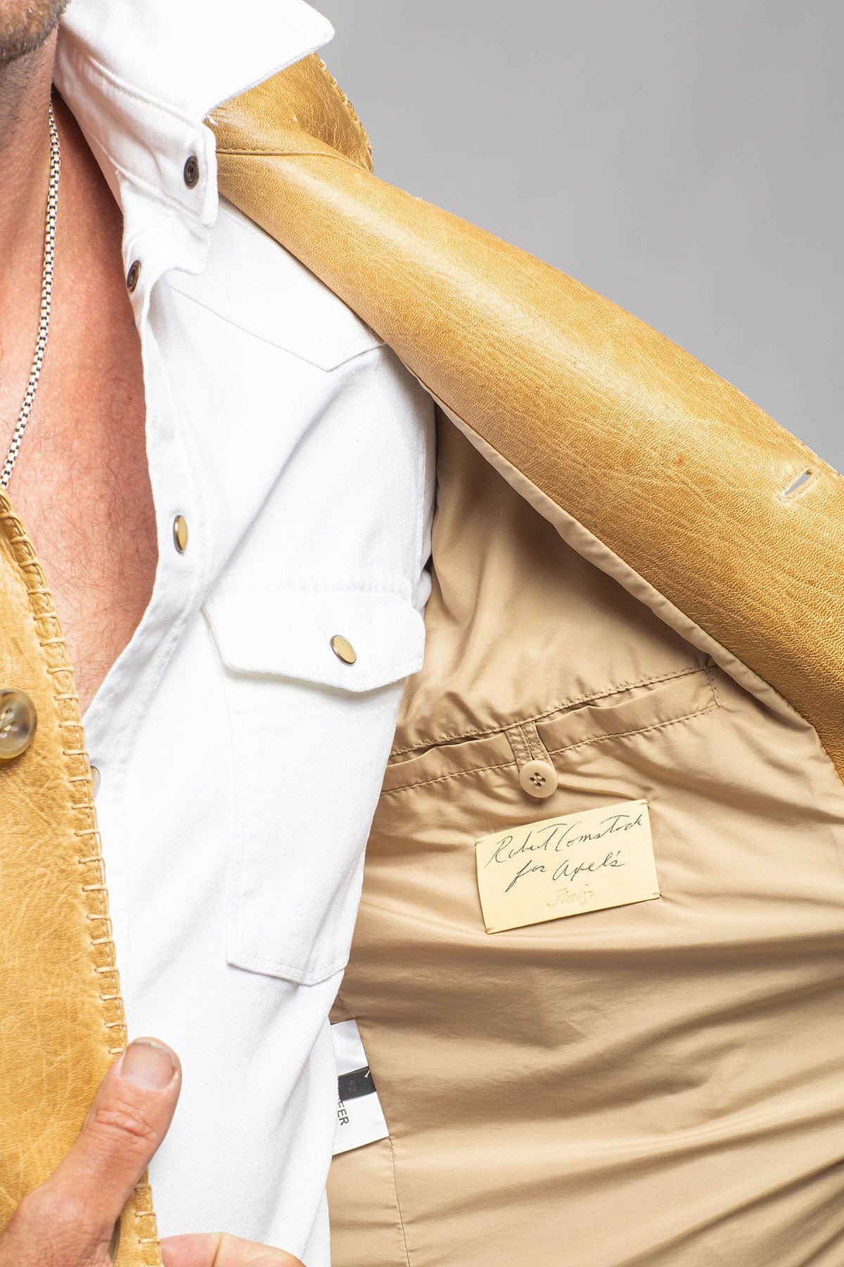 Robert Comstock Axel's Antiqued Deerskin Jacket Mens - Outerwear - Leather
