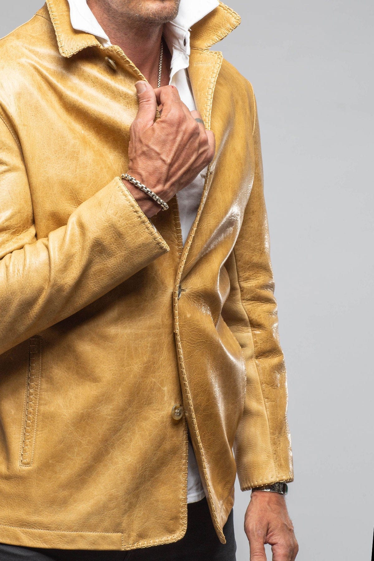 Robert Comstock Axel's Antiqued Deerskin Jacket Mens - Outerwear - Leather