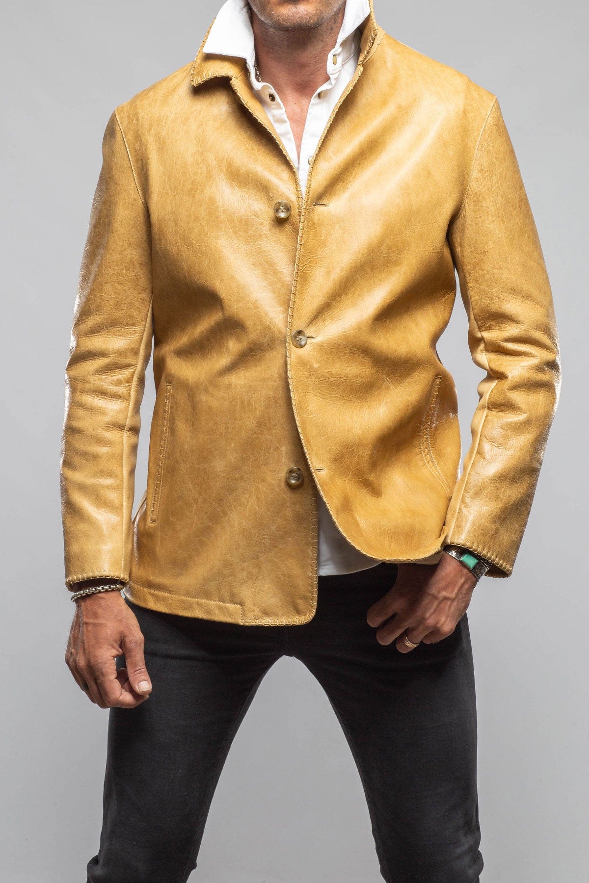 Robert Comstock Axel's Antiqued Deerskin Jacket Mens - Outerwear - Leather