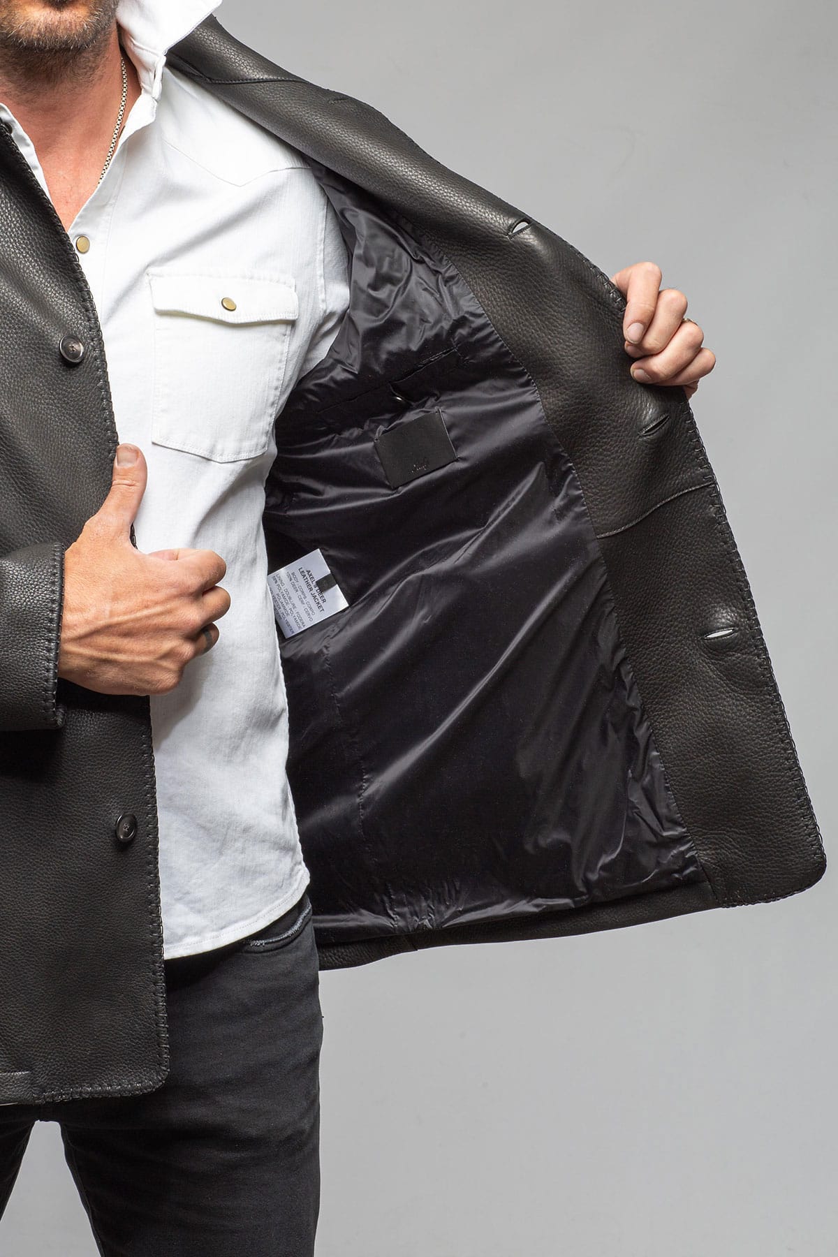 Robert Comstock Axel's Deerskin Jacket In Black | Mens - Outerwear - Leather