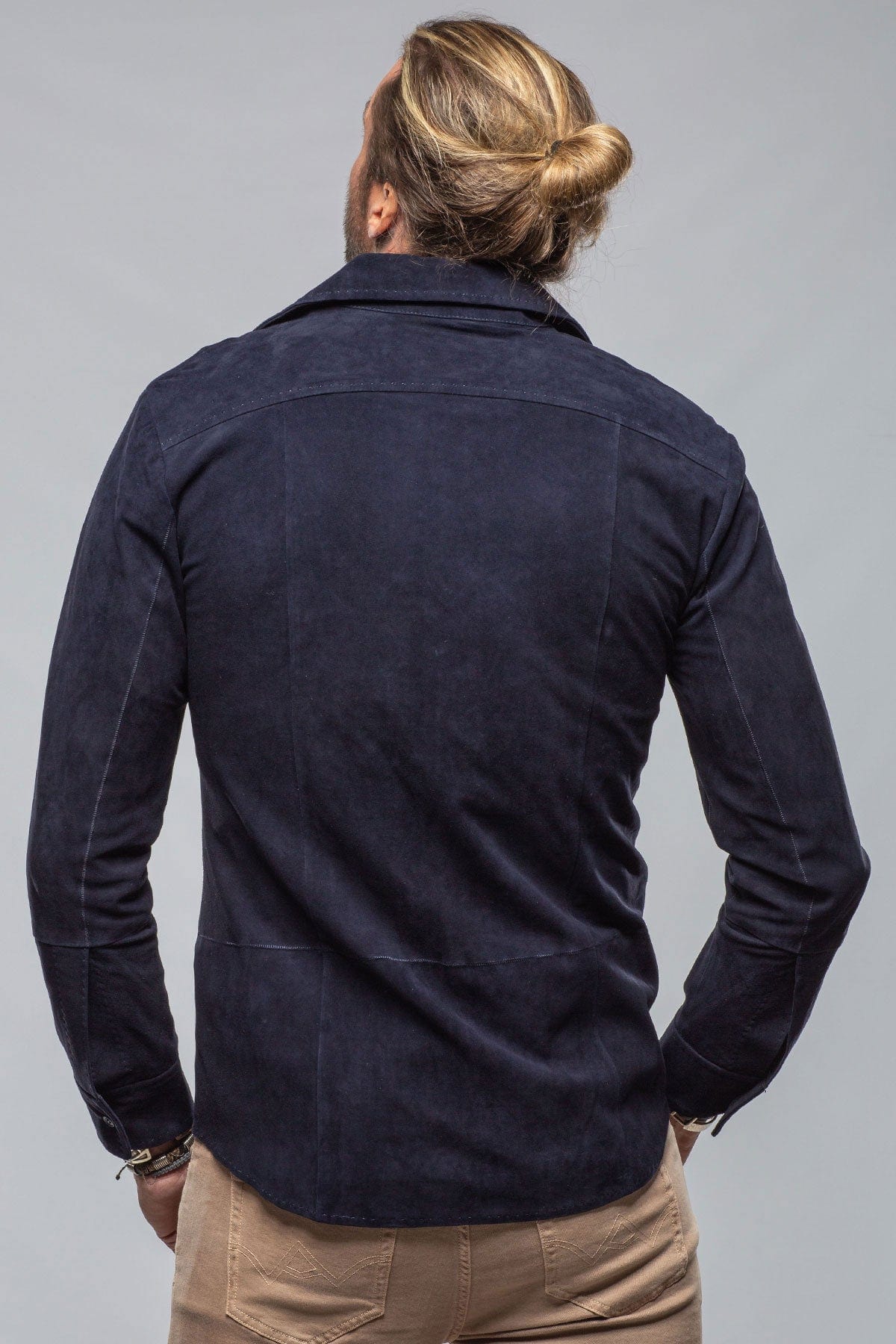 Robert Comstock Balanced Suede Shirt In Blue | Mens - Outerwear - Leather