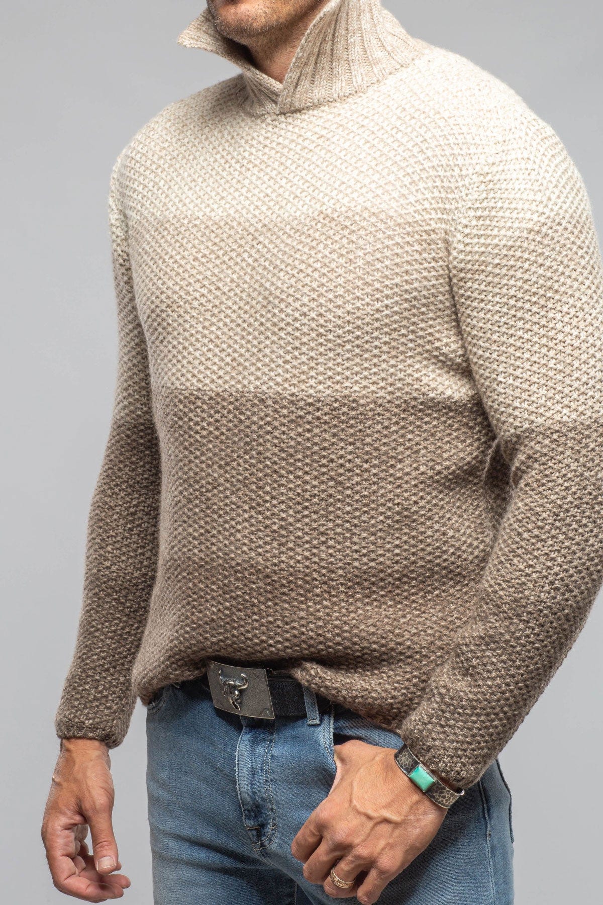 Capton Cashmere Sweater In Multi Beige - AXEL'S