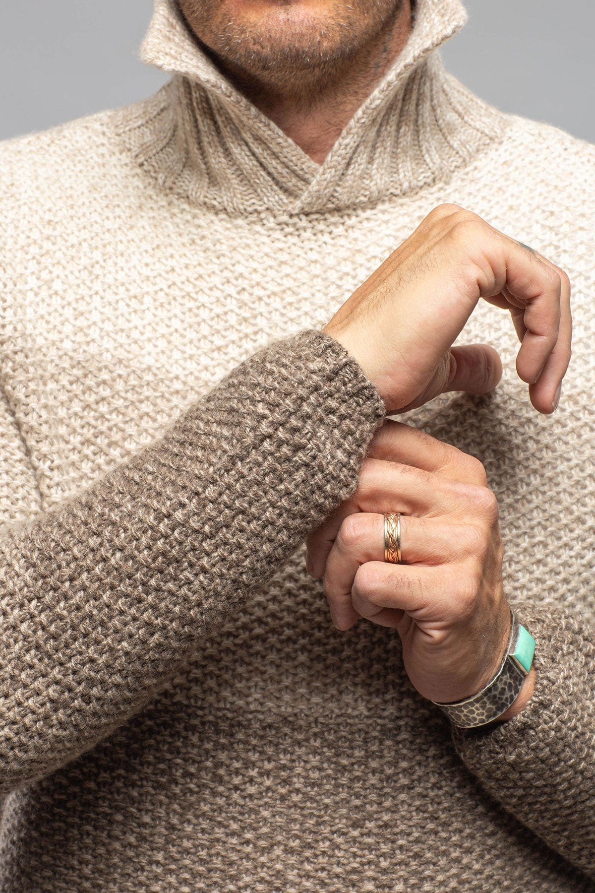 Capton Cashmere Sweater In Multi Beige - AXEL'S