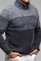 Robert Comstock Capton Cashmere Sweater In Multi Blue Mens - Sweaters