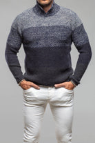 Robert Comstock Capton Cashmere Sweater In Multi Blue Mens - Sweaters