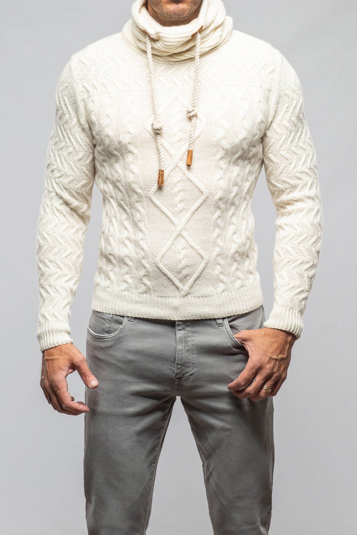 Robert Comstock Jacob Cashmere Turtleneck In White | Mens - Sweaters