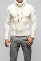 Robert Comstock Jacob Cashmere Turtleneck In White | Mens - Sweaters