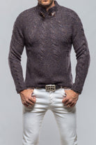 James Cable Sweater in Chocolate Melange - AXEL'S