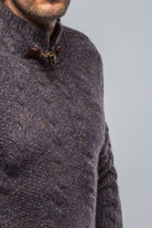 James Cable Sweater in Chocolate Melange - AXEL'S