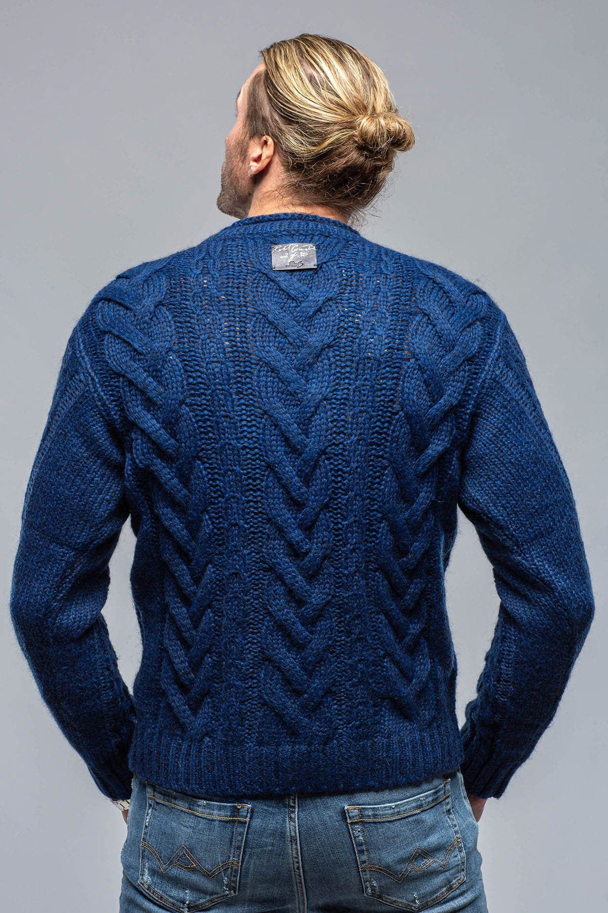 Karoo Cable Sweater In Blue - AXEL'S
