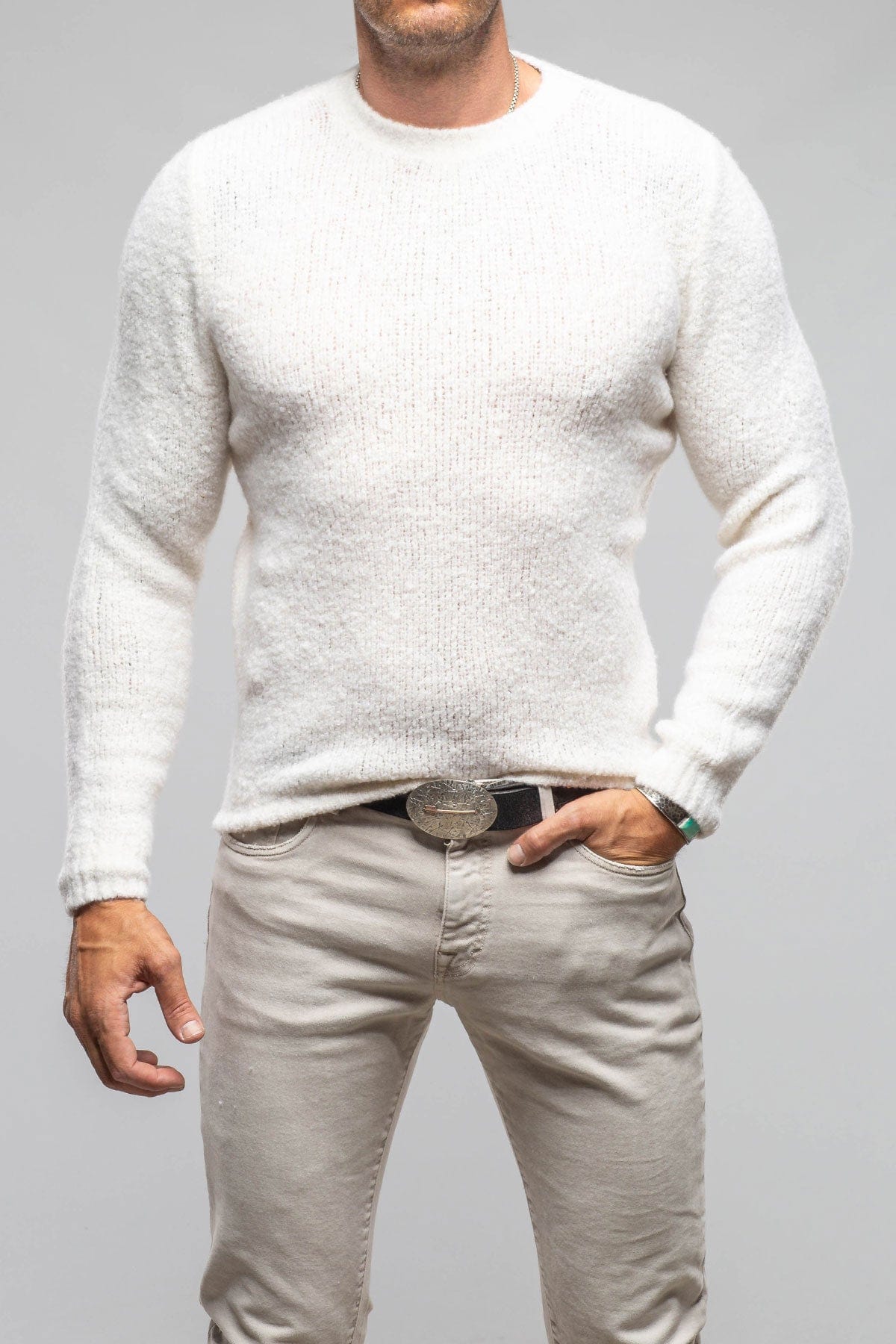Robert Comstock | Opus Cashmere Crew In Ice | Axel's of Vail