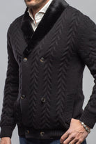 Robert Comstock RC Shearling Cardigan In Black Mens - Outerwear - Cloth