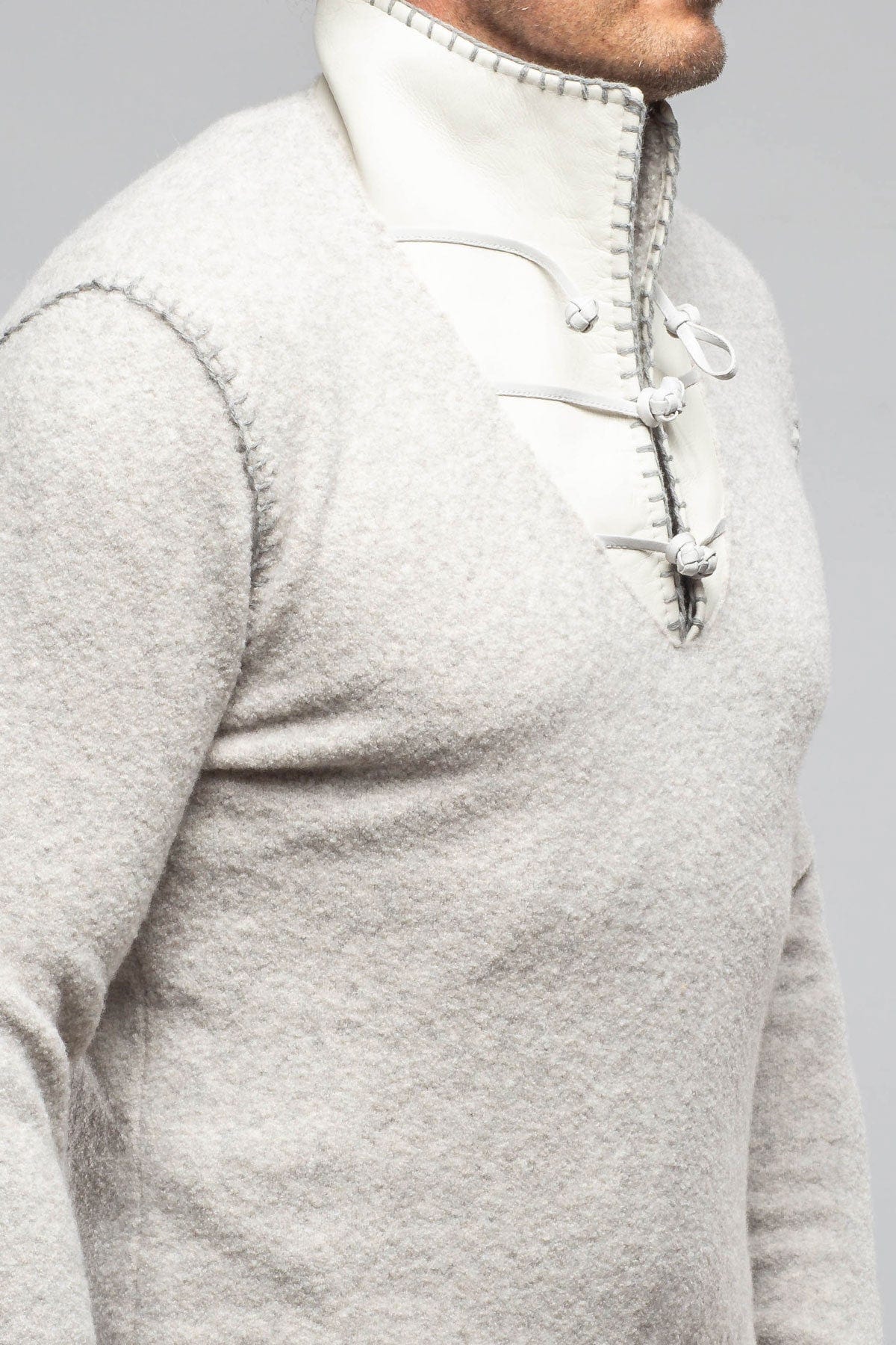 Saint Cashmere Shearling Sweater In Ash - AXEL'S