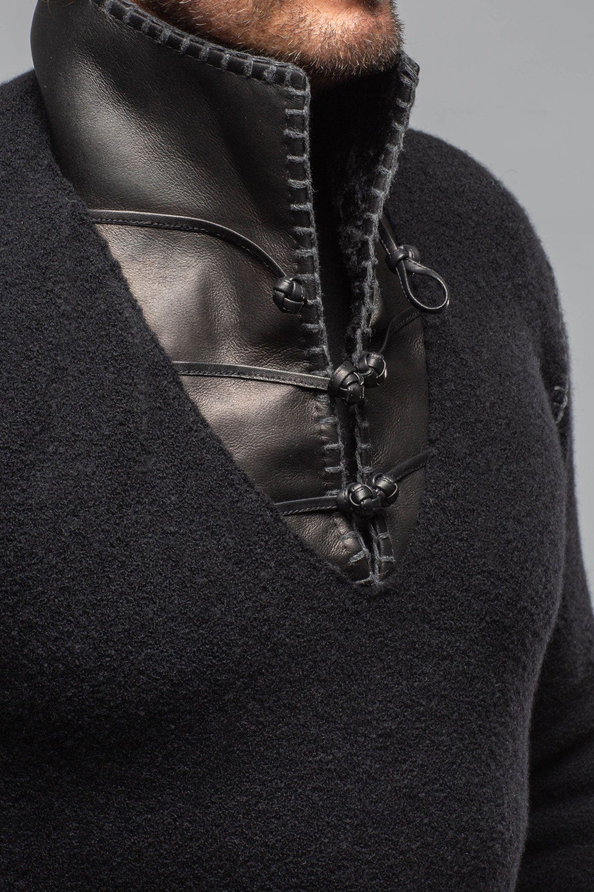 Saint Cashmere Shearling Sweater In Black - AXEL'S