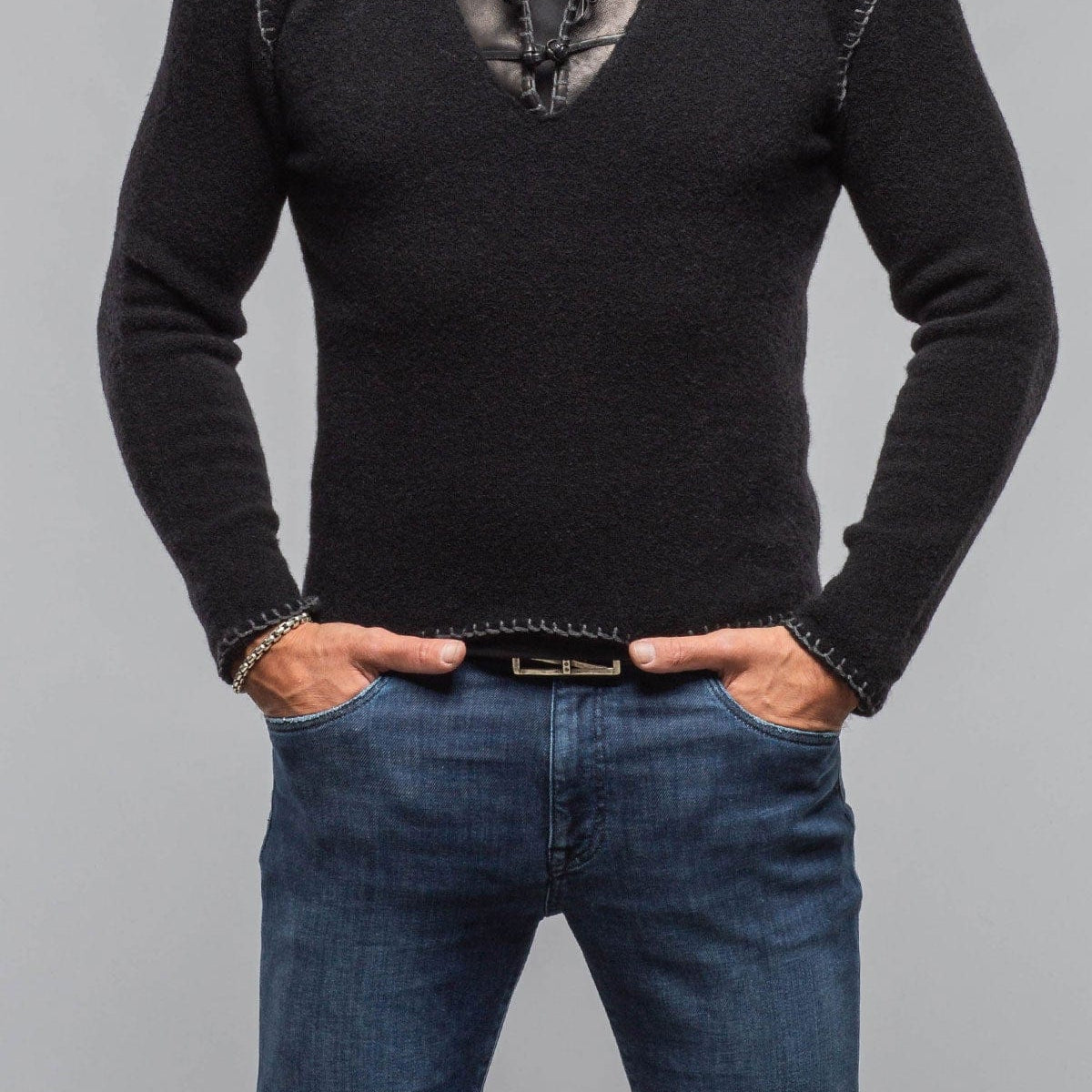 Robert Comstock Saint Cashmere Sherling Sweater In Black – AXEL'S