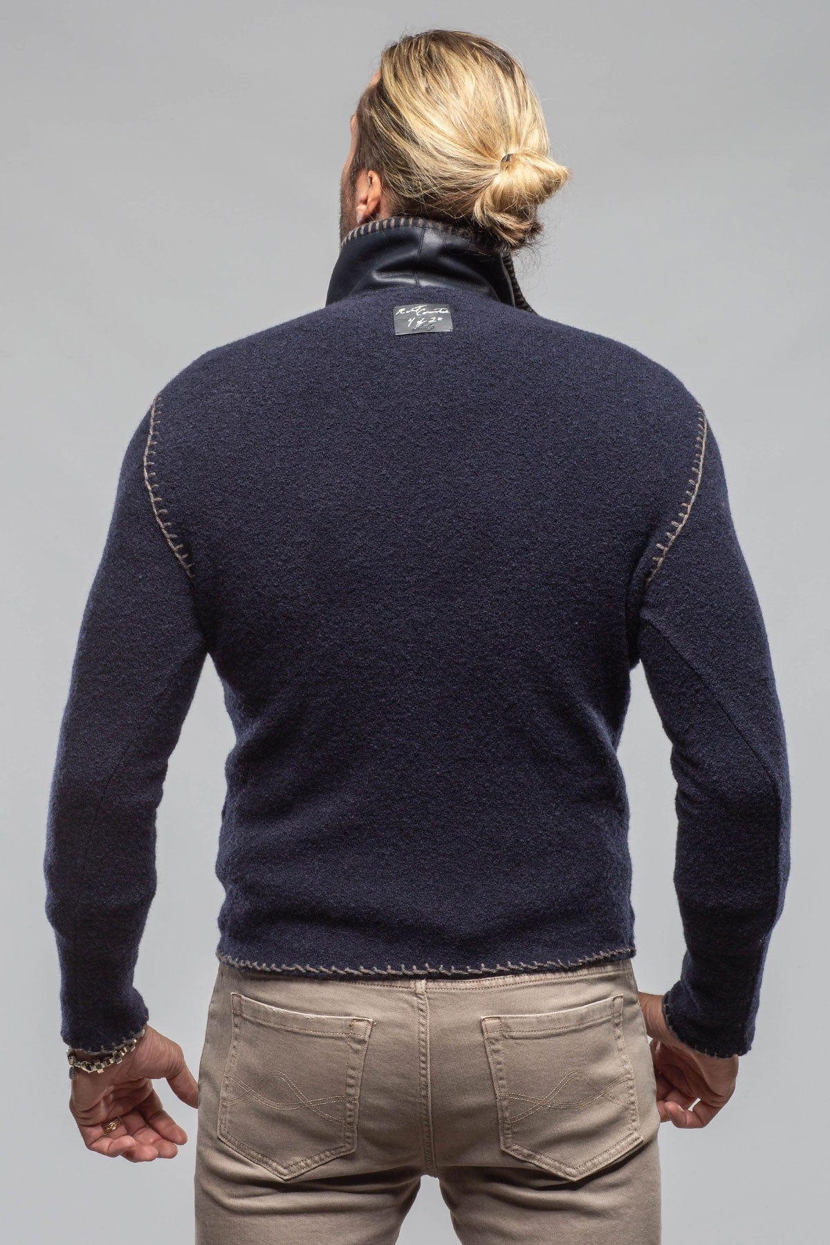 Saint Cashmere Shearling Sweater In Navy - AXEL'S