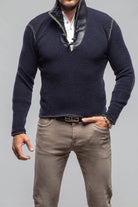 Saint Cashmere Shearling Sweater In Navy - AXEL'S
