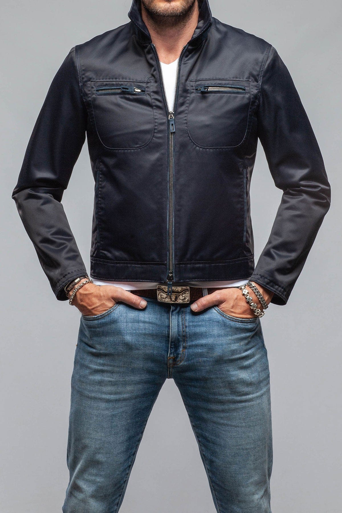 Scorpio Flash Jacket In Navy - AXEL'S