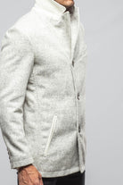Tasman II Topcoat With Croc Trim In Ash - AXEL'S