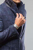 Robert Comstock Tasman II Topcoat With Croc Trim In Midnight Mens - Outerwear - Cloth