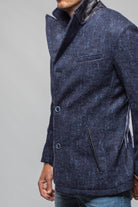 Robert Comstock Tasman II Topcoat With Croc Trim In Midnight Mens - Outerwear - Cloth