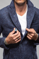 Robert Comstock Tasman II Topcoat With Croc Trim In Midnight Mens - Outerwear - Cloth