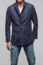 Robert Comstock Tasman II Topcoat With Croc Trim In Midnight Mens - Outerwear - Cloth