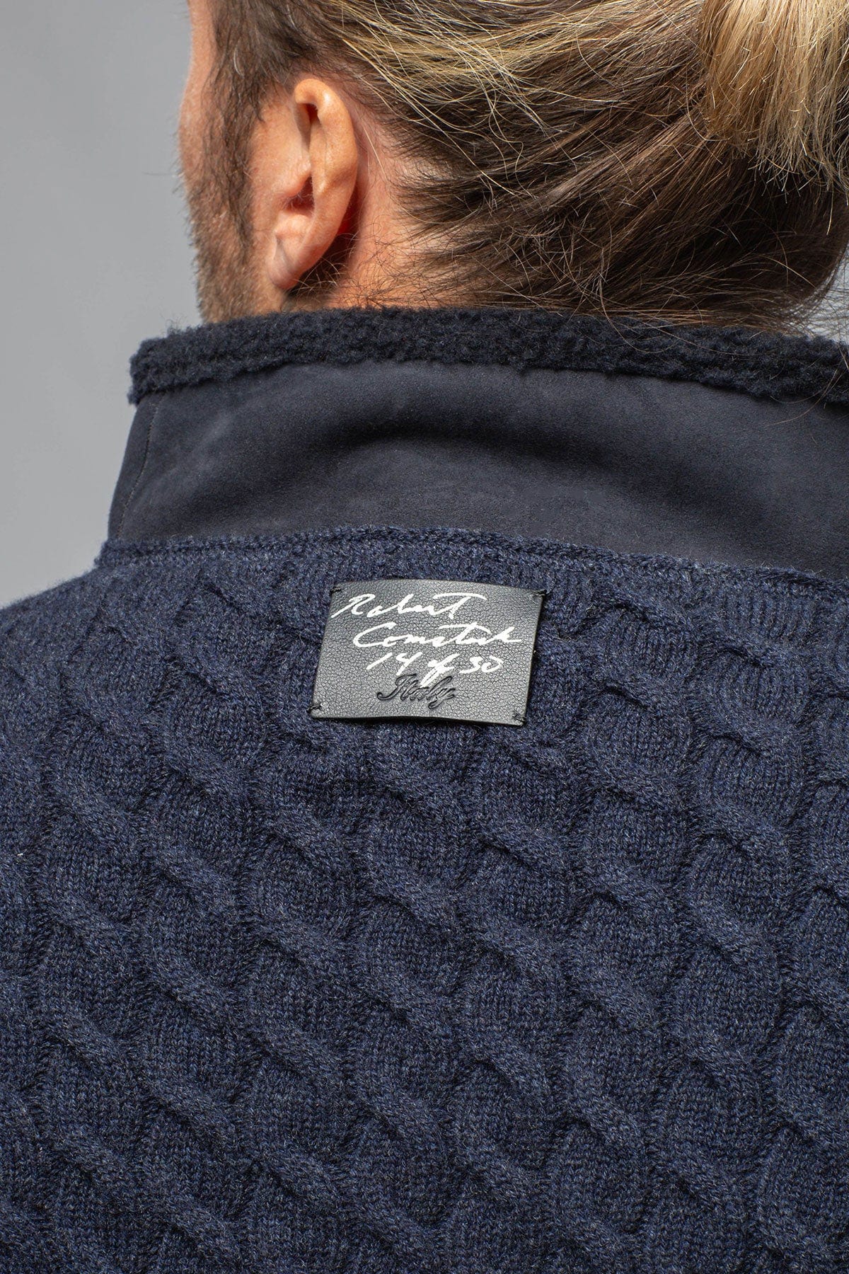 Timbers Cashmere Shearling Sweater In Navy - AXEL'S