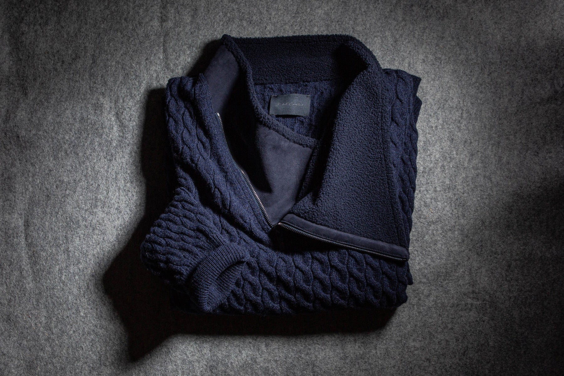 Timbers Cashmere Shearling Sweater In Navy - AXEL'S