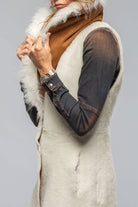 Elsa Long Reversible Shearling Vest In Ice - AXEL'S