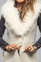 Elsa Long Reversible Shearling Vest In Ice - AXEL'S