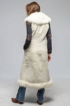 Elsa Long Reversible Shearling Vest In Ice - AXEL'S