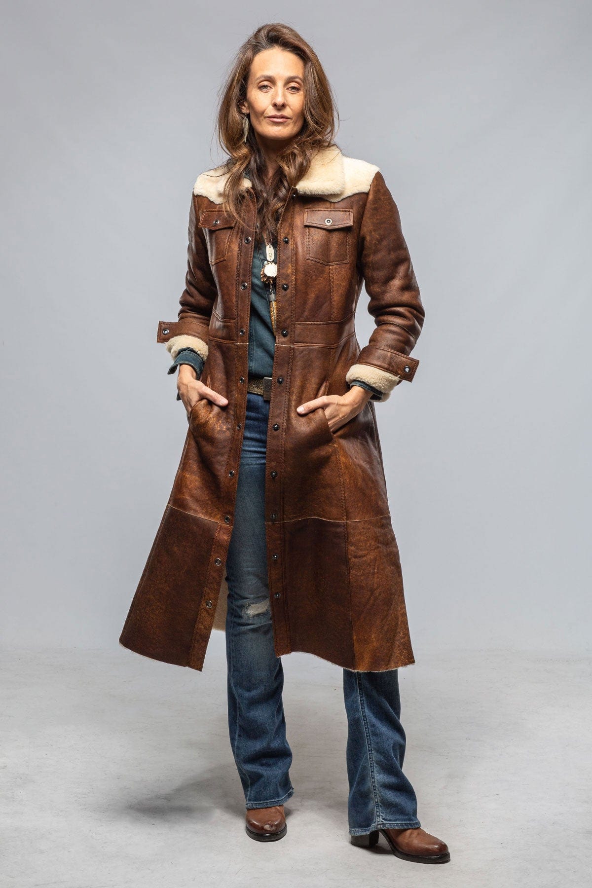 Roncarati Keli Long Shearling Duster Ladies - Outerwear - Shearling