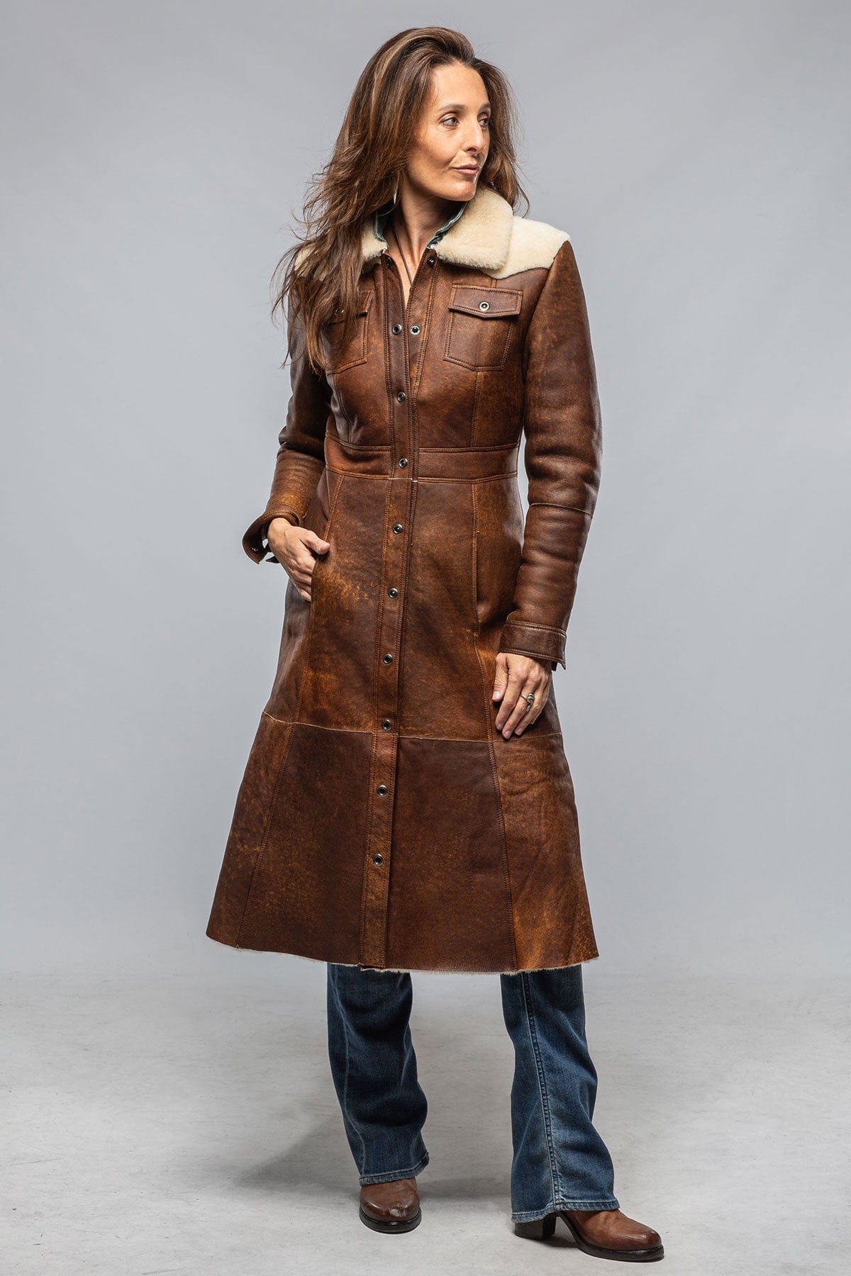 Roncarati Keli Long Shearling Duster Ladies - Outerwear - Shearling