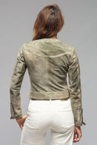 Kiley Short Suede Jacket In Moss - AXEL'S