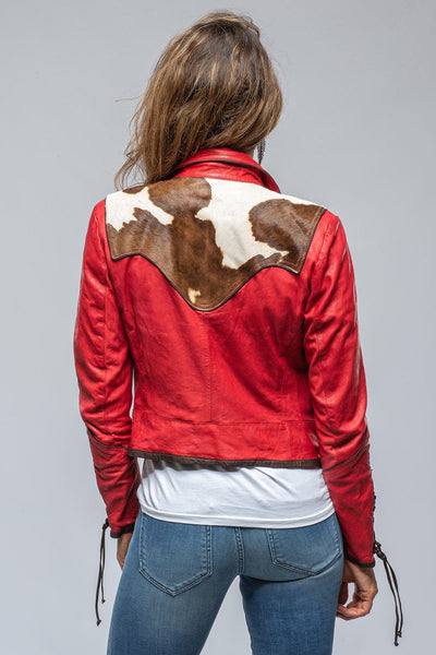 Noya Hair-On-Hide Jkt In Red - AXEL'S