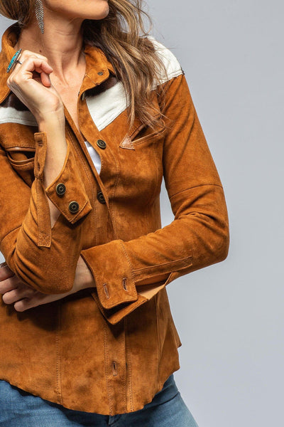 Saguaro Suede Shirt With Hair-On-Hide Details In Cognac Rust - AXEL'S