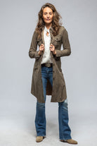 Savannah Long Leather Shirt/Dress in Stone - AXEL'S