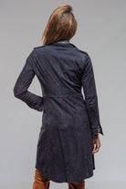 Savannah Long Leather Tunic In Navy - AXEL'S