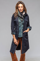 Savannah Long Leather Tunic In Navy - AXEL'S