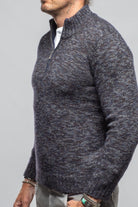 1/4 Zip Cashmere Alpaca Sweater In Black - AXEL'S